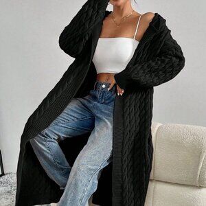 Black Casual Women's Cardigan